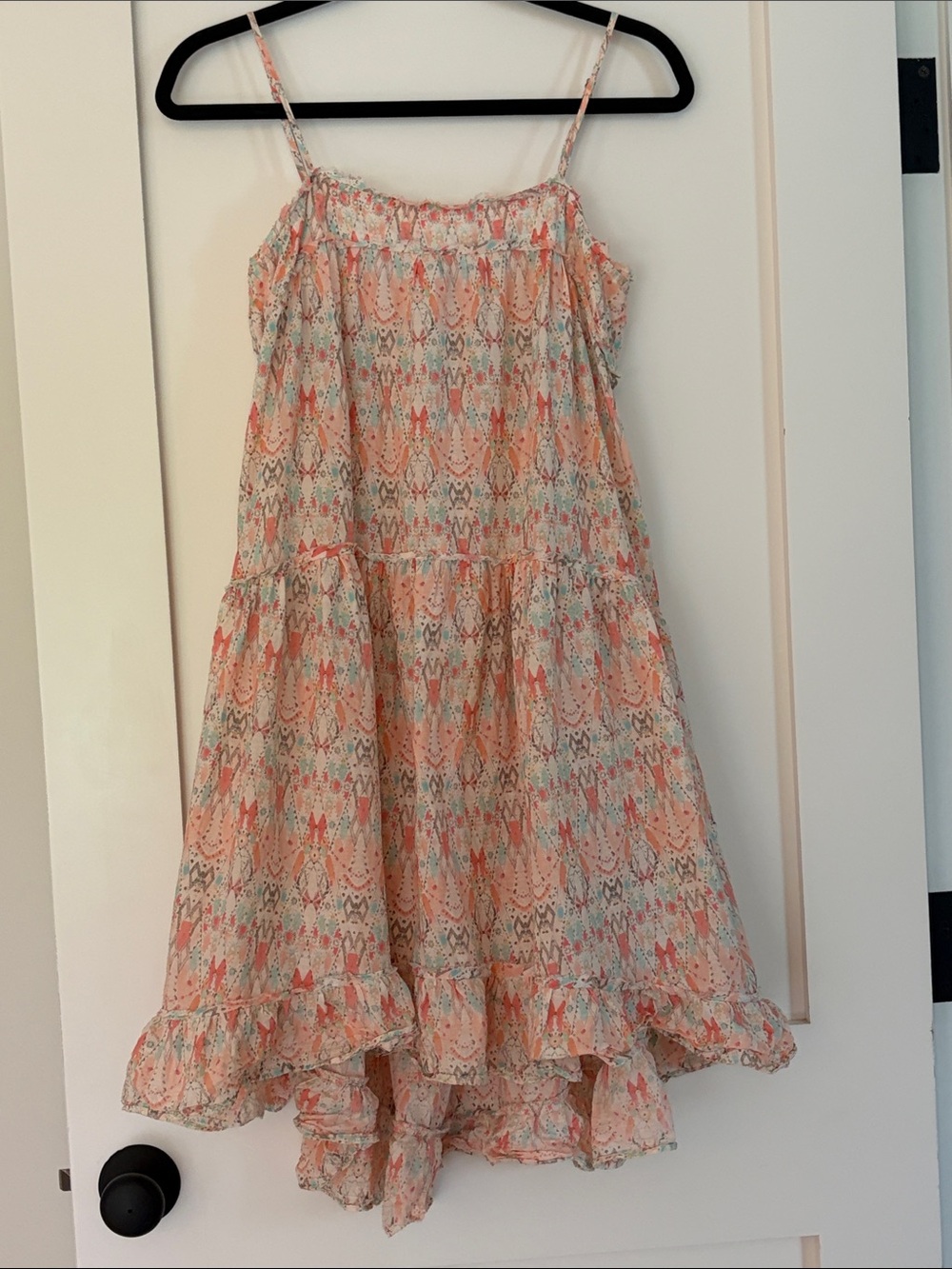 Anthropologie Floral Print Spaghetti-Strap Dress size small